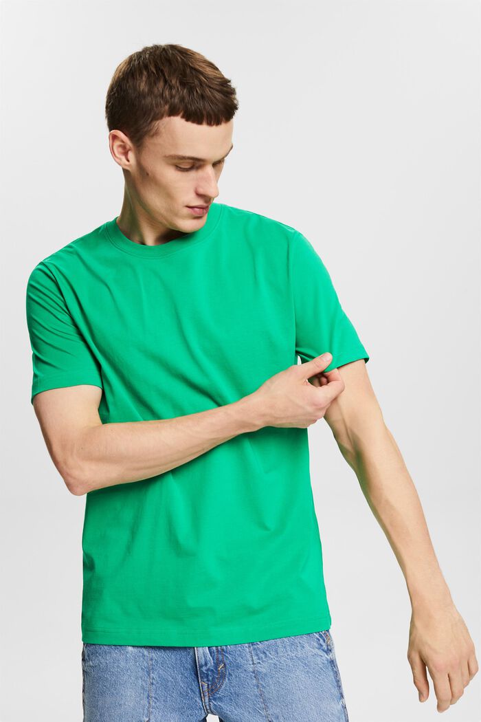 Jersey-T-shirt i økologisk bomuld, GREEN, detail image number 0
