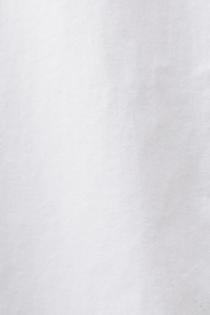 Bomuldsskjorte med standkrave, WHITE, detail image number 4