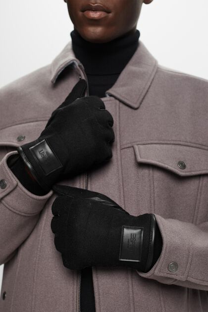 Handsker i læder og uld
