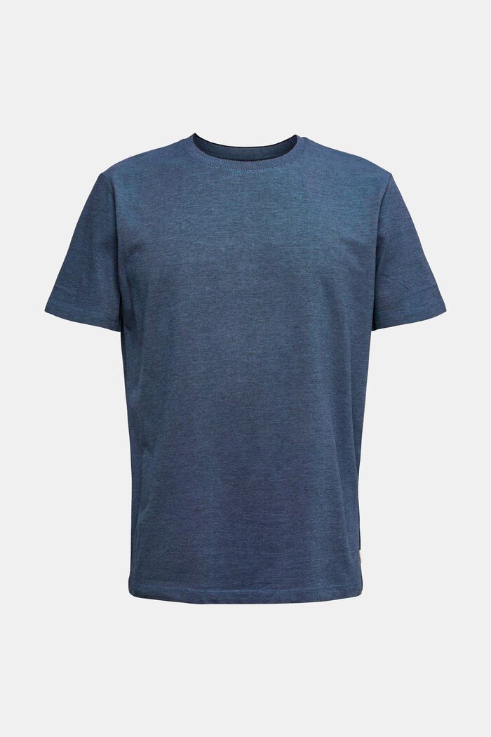 T-shirt i bomuldspiqué, BLUE, overview