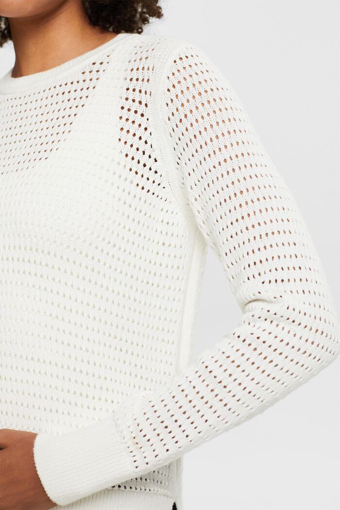 Sweater i mesh, OFF WHITE, detail image number 3