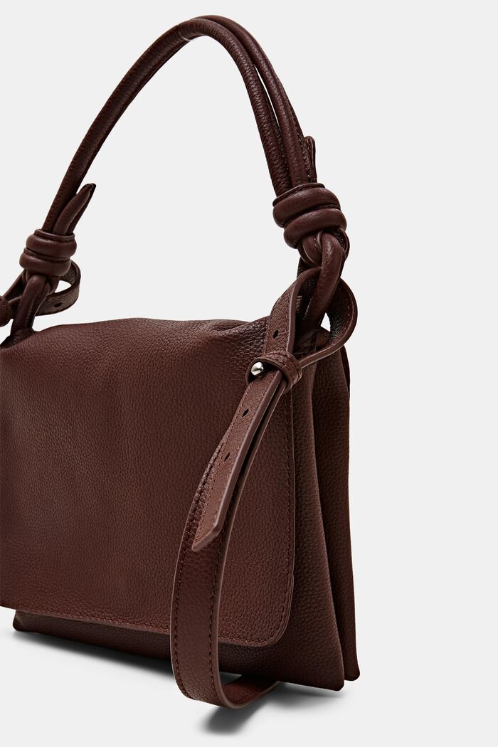 Lille lædertaske med klap, BROWN, detail image number 1
