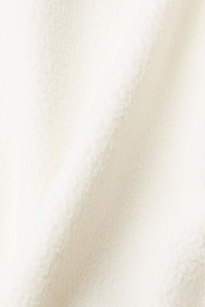 Hættetrøje i teddy borg-fleece, OFF WHITE, detail image number 1
