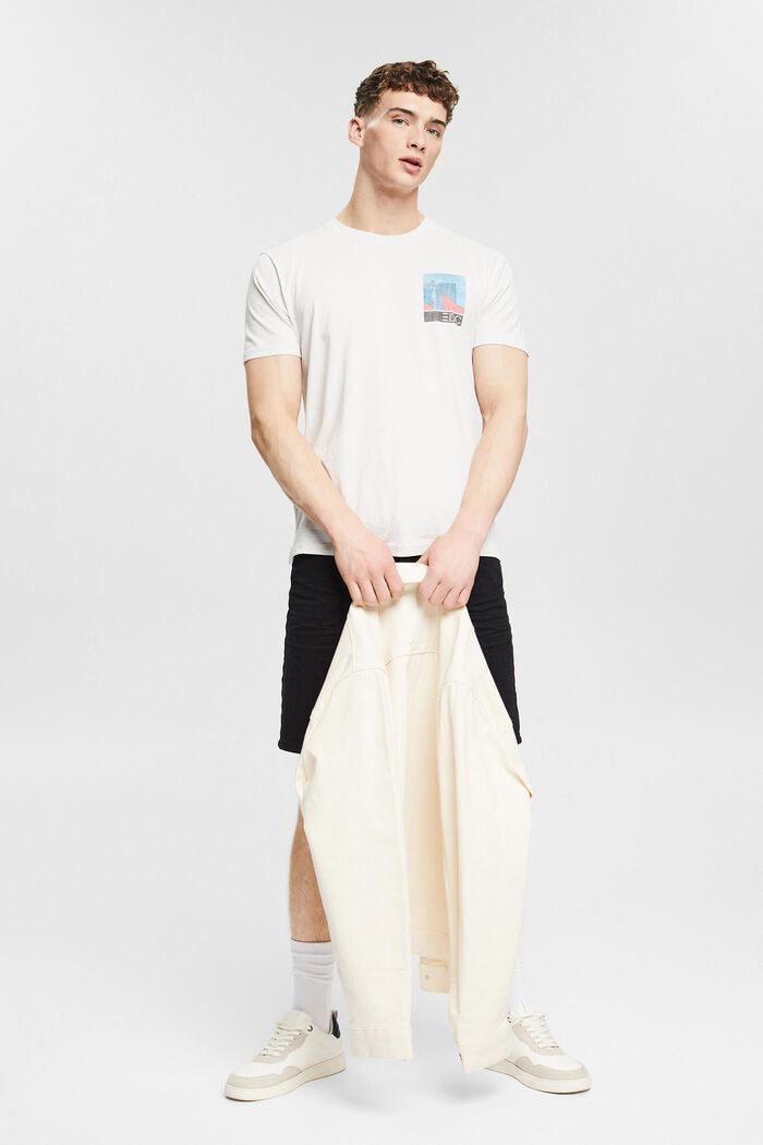 Jersey-T-shirt med stort rygprint, LIGHT BEIGE, detail image number 2