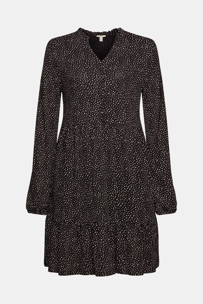 Mønstret kjole, LENZING™ ECOVERO™, NEW BLACK, detail image number 7