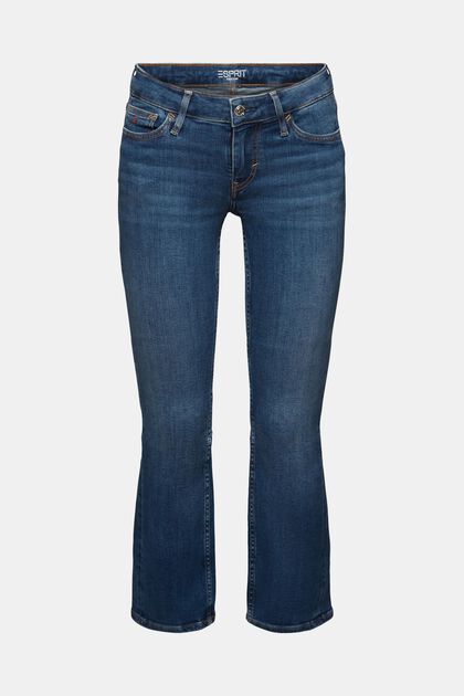 Cropped bootcut-jeans med lav talje