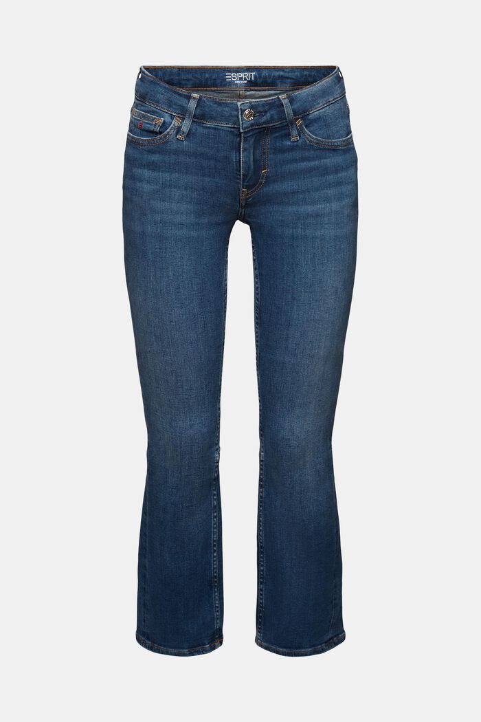 Cropped bootcut-jeans med lav talje, BLUE MEDIUM WASHED, detail image number 6