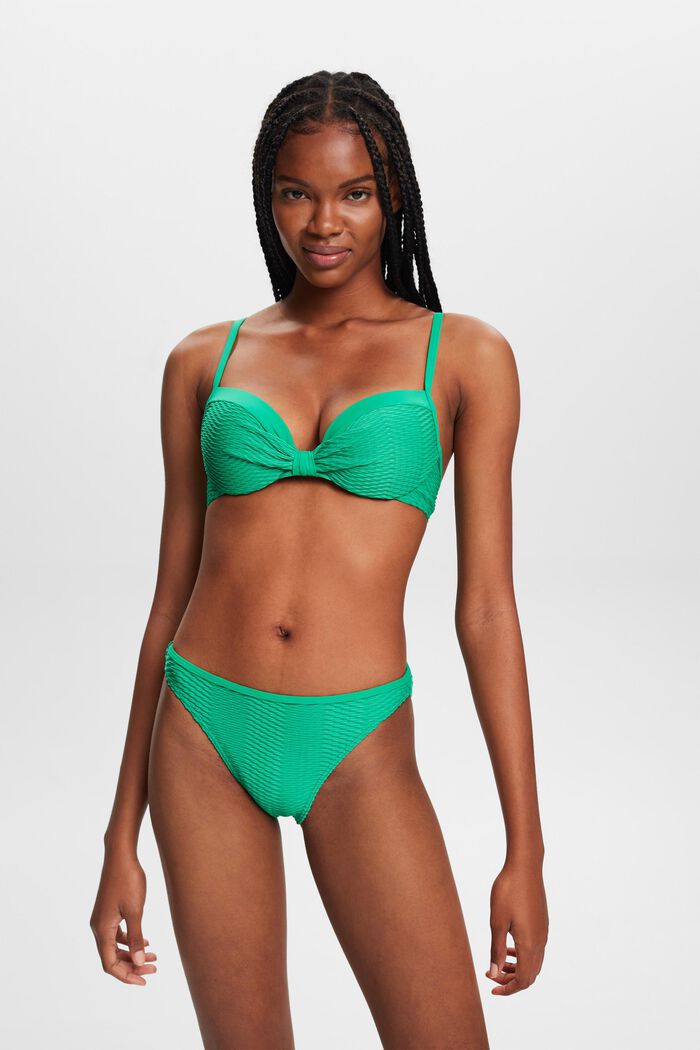 Genanvendt: polstret bikinitop med tekstur, GREEN, detail image number 0