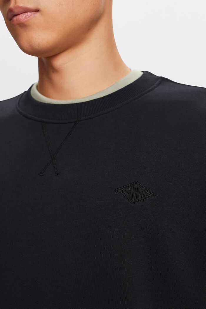 Sweatshirt med syet logo, BLACK, detail image number 1