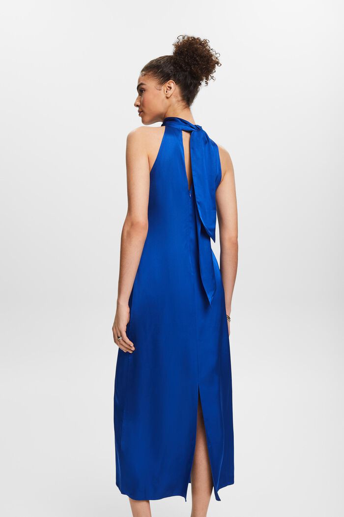 Maxi-kjole i satin med halterneck, BRIGHT BLUE, detail image number 2