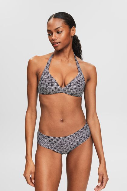 Halterneck-bikinitop med print