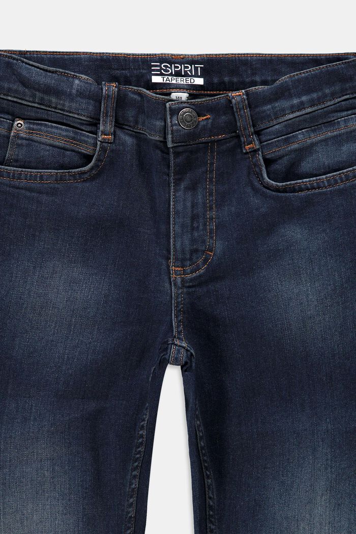 Tapered jeans med justerbar linning, BLUE BLACK WASHED, detail image number 2