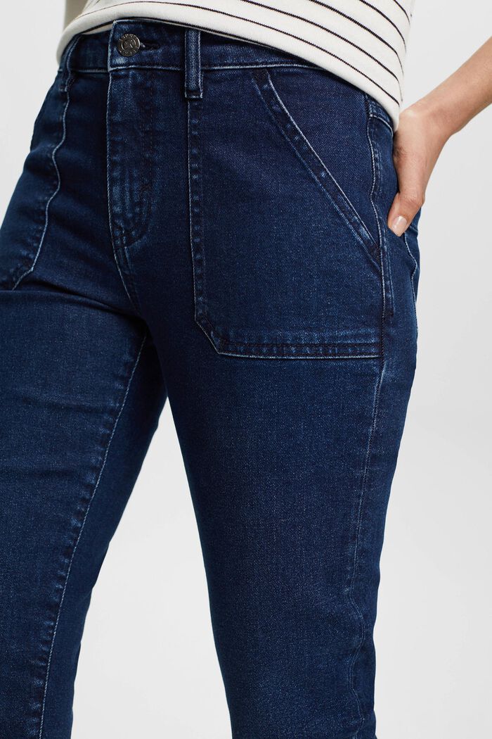 Slim fit-jeans med mellemhøj talje, BLUE DARK WASHED, detail image number 2