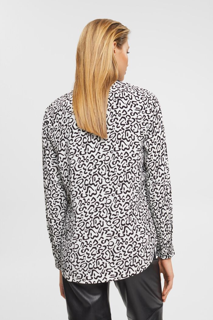 Bluse med mønster, LENZING™ ECOVERO™, WHITE, detail image number 3