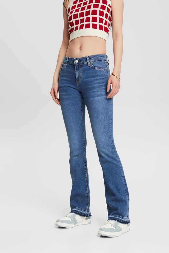 Bootcut-jeans med mellemhøj talje, BLUE MEDIUM WASHED, detail image number 0