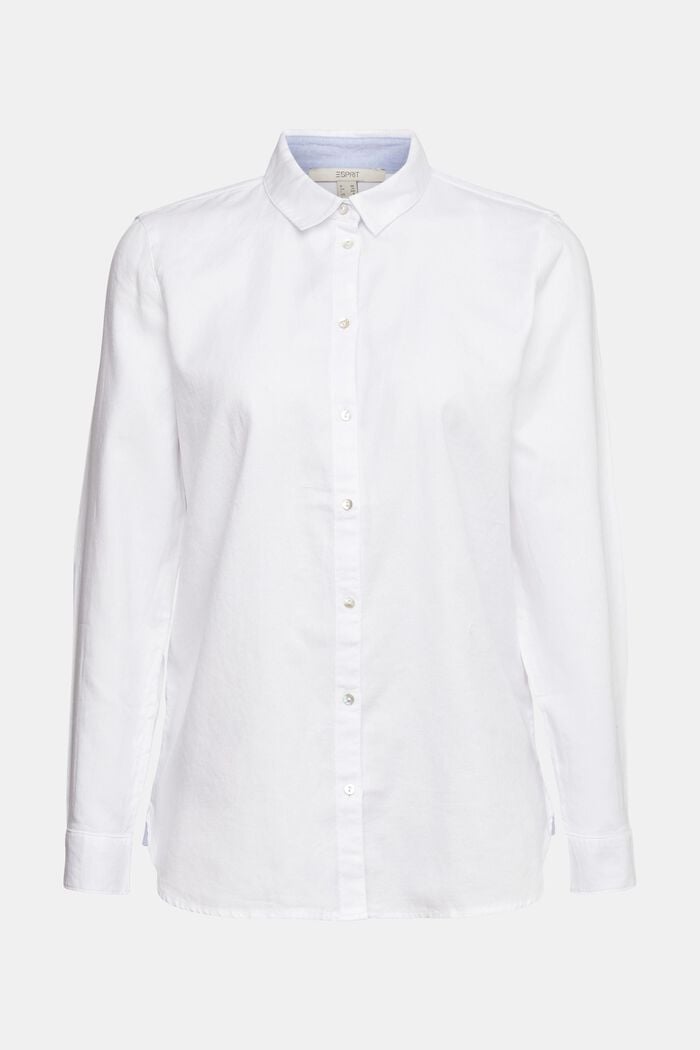 Skjortebluse af 100% bomuld, WHITE, detail image number 6