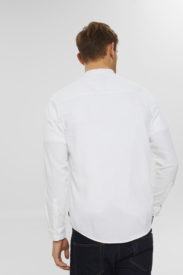 Bomuldsskjorte med kinakrave, WHITE, detail image number 3