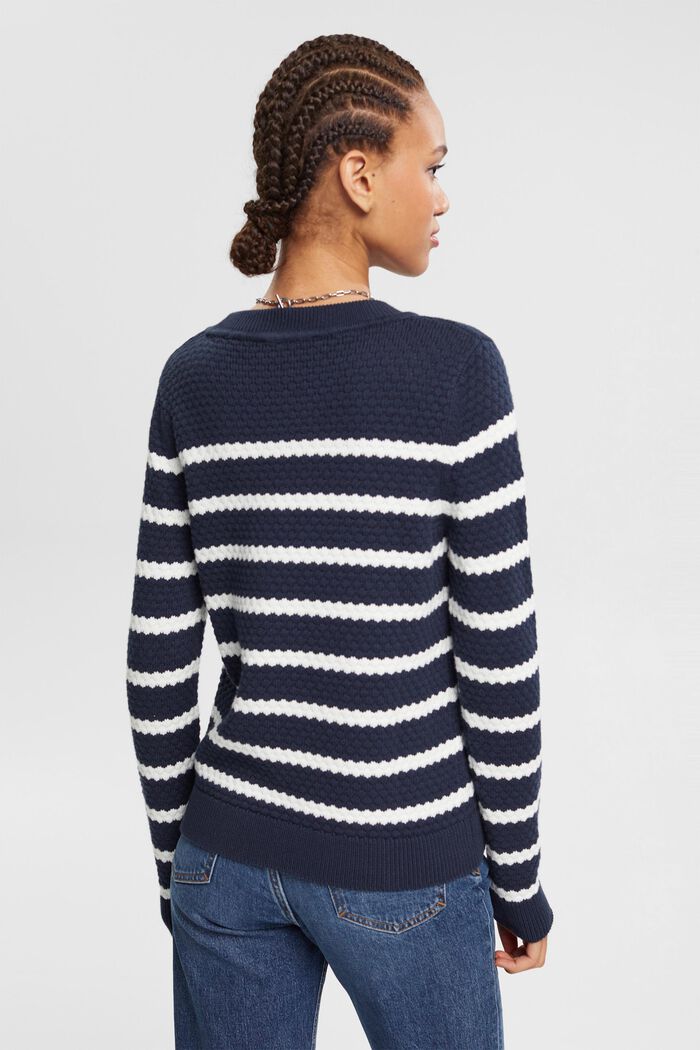 Sweater i strukturstrik, NAVY BLUE, detail image number 5