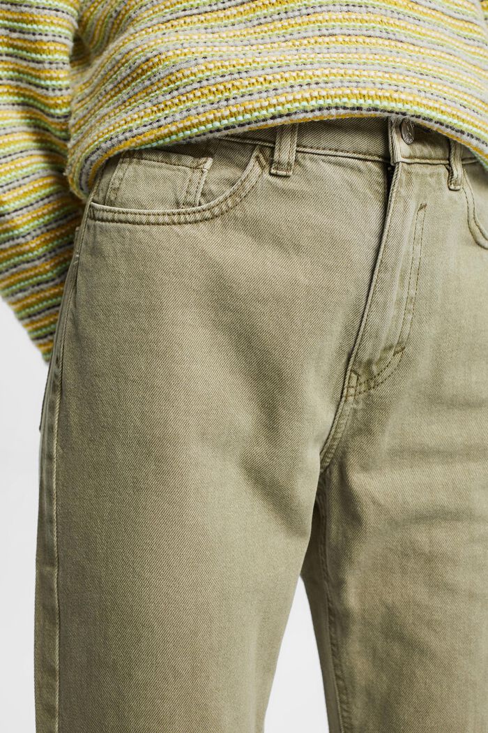 Bukser med høj talje og banana fit, LIGHT KHAKI, detail image number 2
