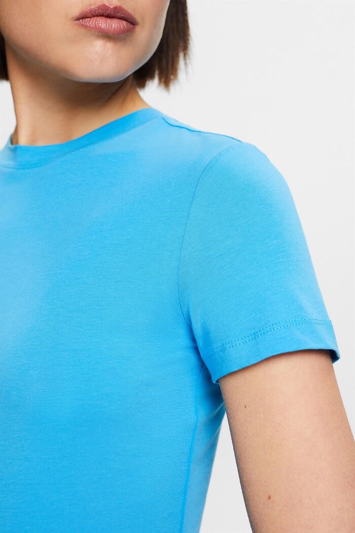 T-shirt med rund hals, BLUE, detail image number 3