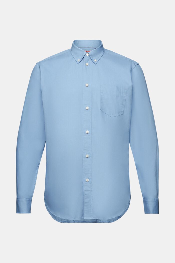 Button down-skjorte i poplin, 100 % bomuld, LIGHT BLUE, detail image number 7