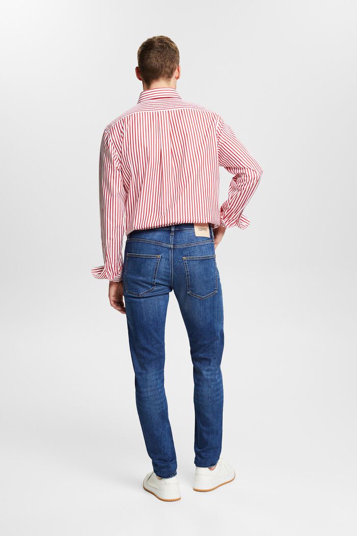 Slim jeans med tapered ben, BLUE MEDIUM WASHED, detail image number 2