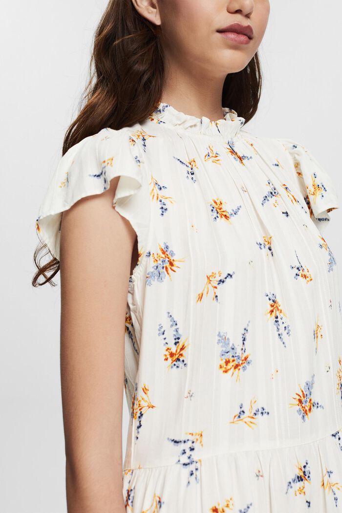 Blomstret kjole, LENZING™ ECOVERO™, OFF WHITE, detail image number 3
