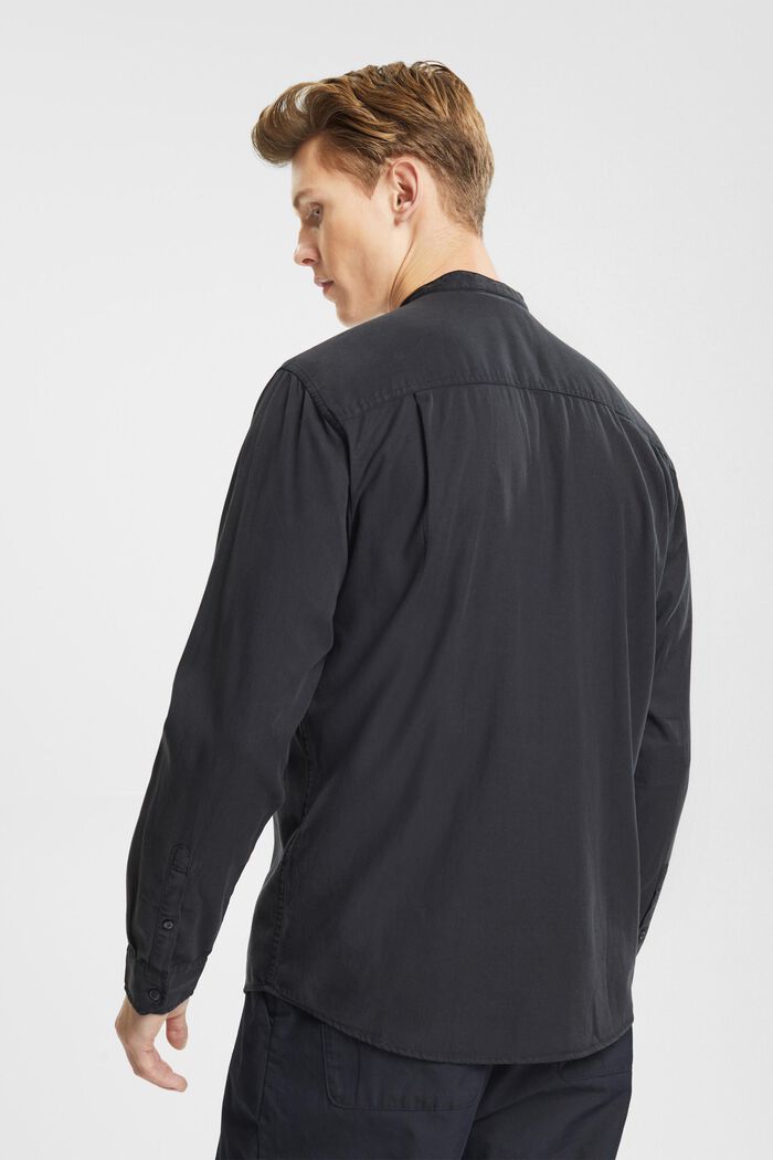 Skjorte med båndkrave, BLACK, detail image number 3