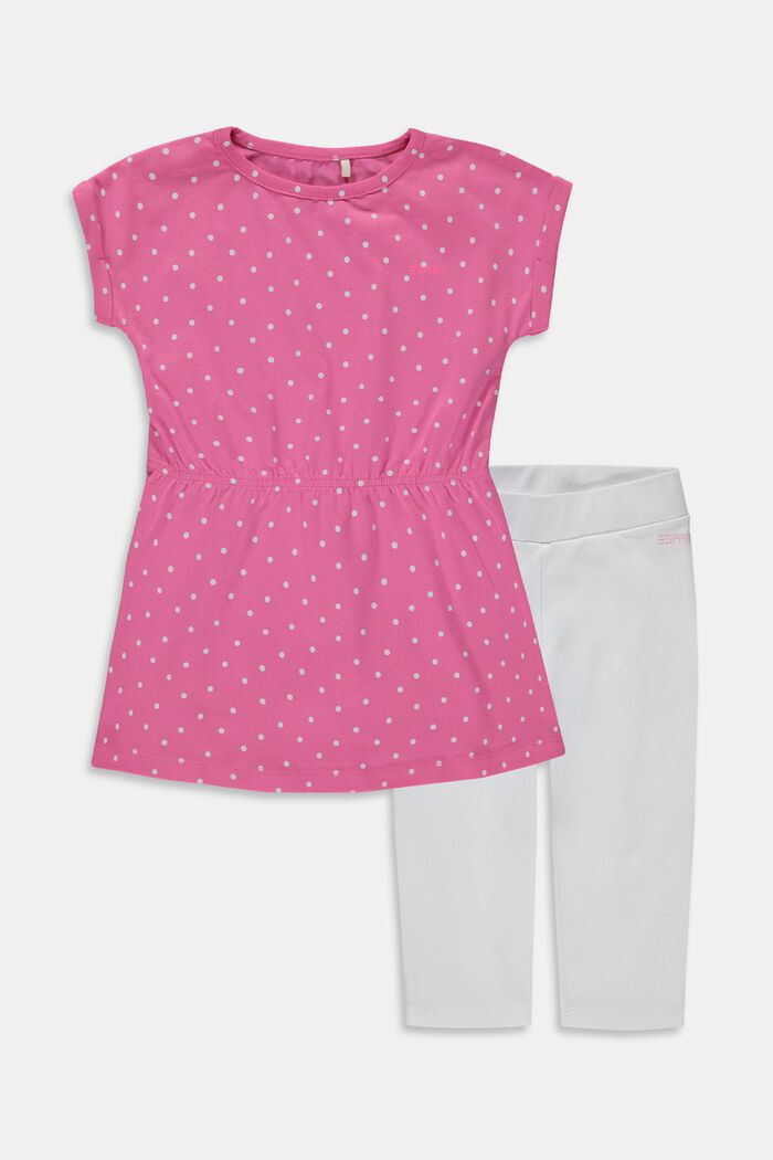 Blandet sæt: Jerseykjole og capri-leggings, PINK FUCHSIA, detail image number 0