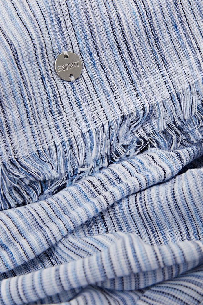 Sjal med rå kanter og print, LIGHT BLUE, detail image number 1
