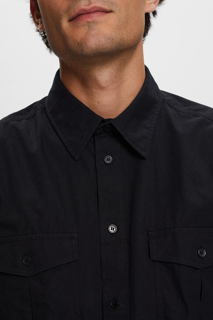 Utility-skjorte i bomuld, BLACK, detail image number 2