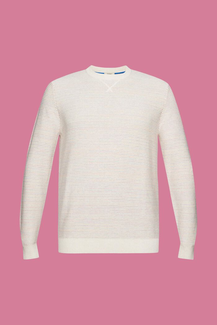 Farverig stribet pullover i økologisk bomuld, OFF WHITE, detail image number 6