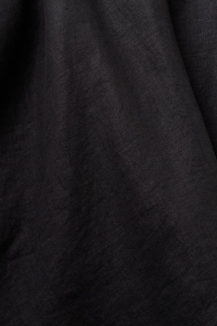 Midi-nederdel med A-facon i hørblanding, BLACK, detail image number 5