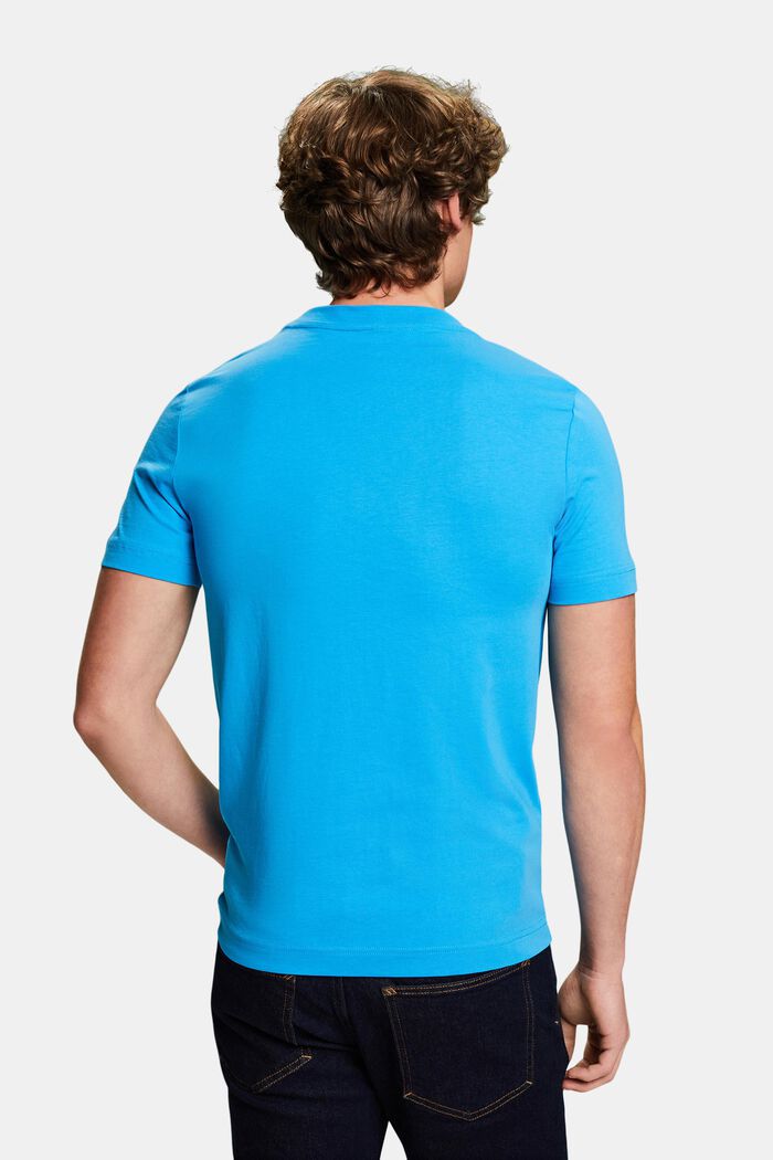 T-shirt i bomuldsjersey med logo, BLUE, detail image number 3