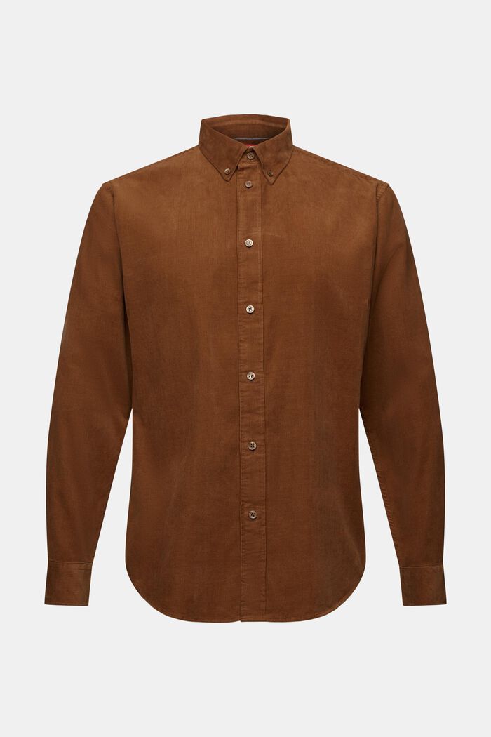 Fløjlsskjorte i 100% bomuld, BARK, detail image number 6
