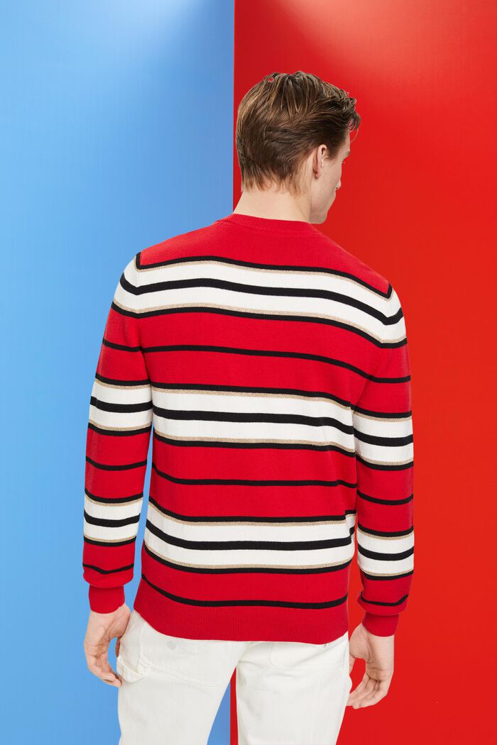 Stribet pullover med kashmir, RED, detail image number 3