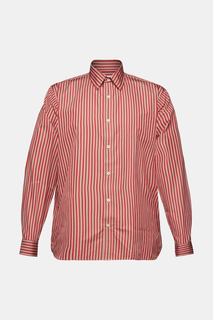 Stribet poplin-skjorte, DARK RED, detail image number 6