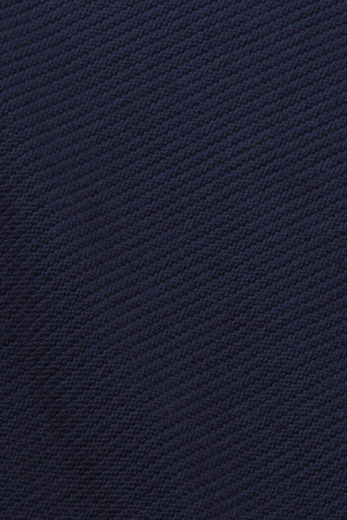 Tekstureret strikpullover med V-hals, NAVY, detail image number 5