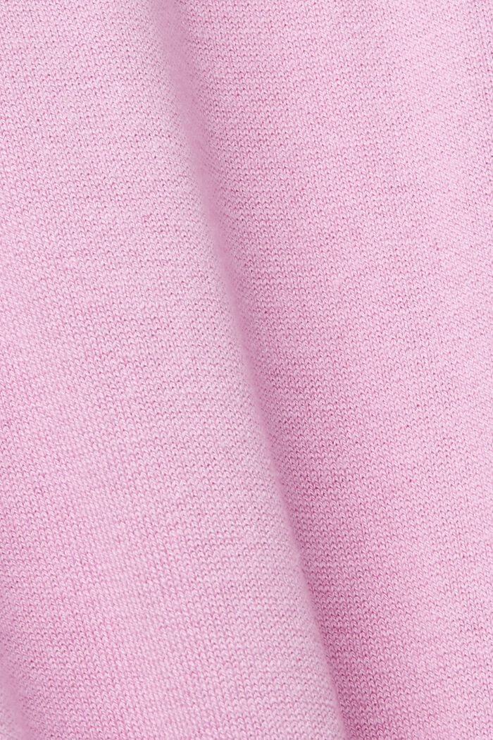 Pullover i let strik med high/low-kant, LILAC, detail image number 4