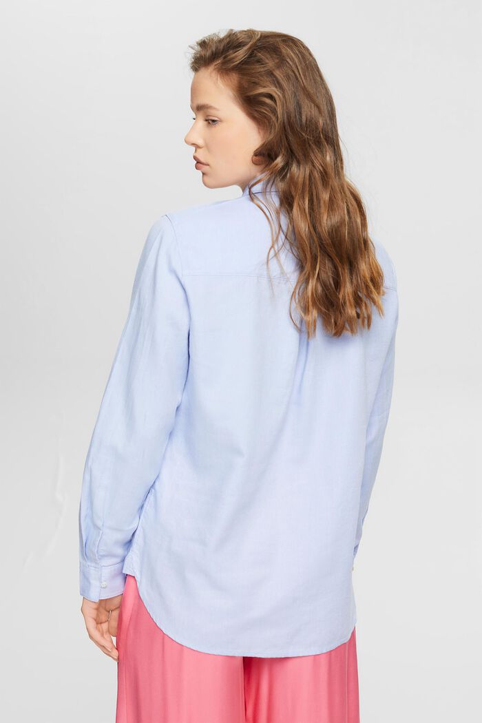 Skjortebluse af 100% bomuld, LIGHT BLUE, detail image number 3