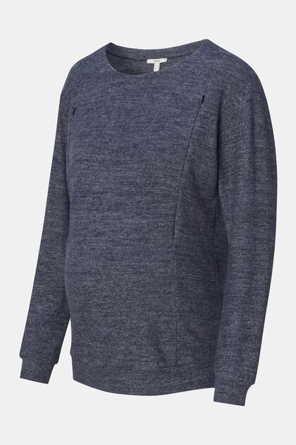 Langærmet amme-sweatshirt med lynlås