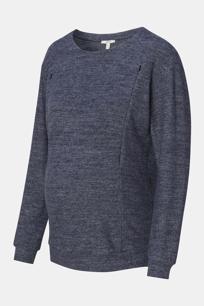 Langærmet amme-sweatshirt med lynlås, NIGHT SKY BLUE, detail image number 4