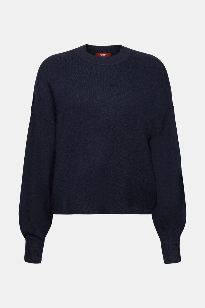Striksweater med blouson-ærmer, NAVY, detail image number 6
