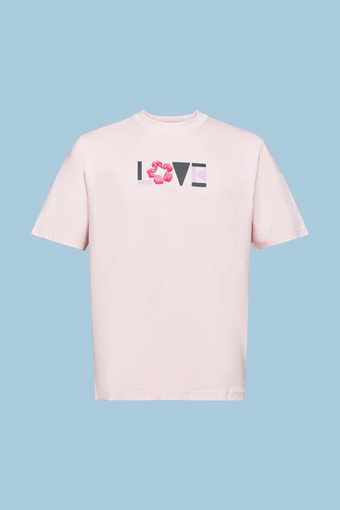 Unisex T-shirt i pimabomuld med print, PASTEL PINK, detail image number 8