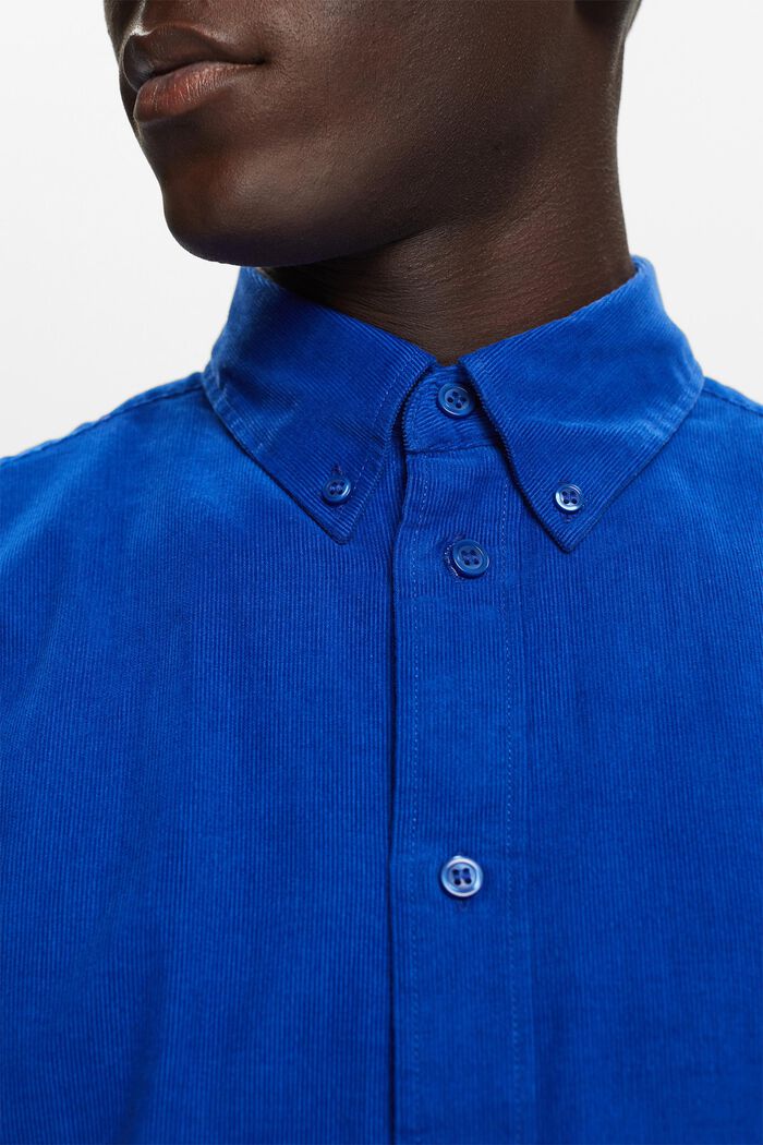 Fløjlsskjorte i 100% bomuld, BRIGHT BLUE, detail image number 2