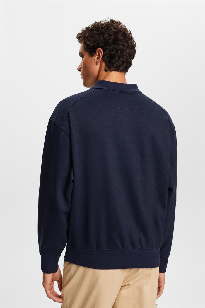 Polo sweatshirt med lange ærmer, NAVY, detail image number 3