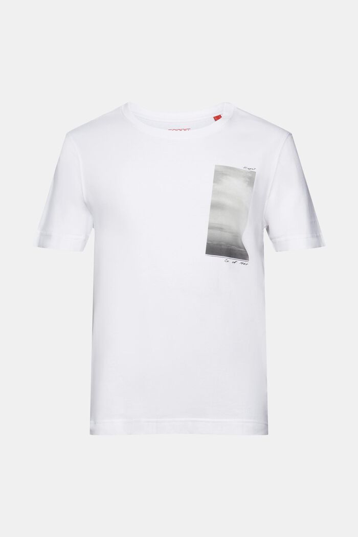 T-shirt i økologisk bomuld med print, WHITE, detail image number 6