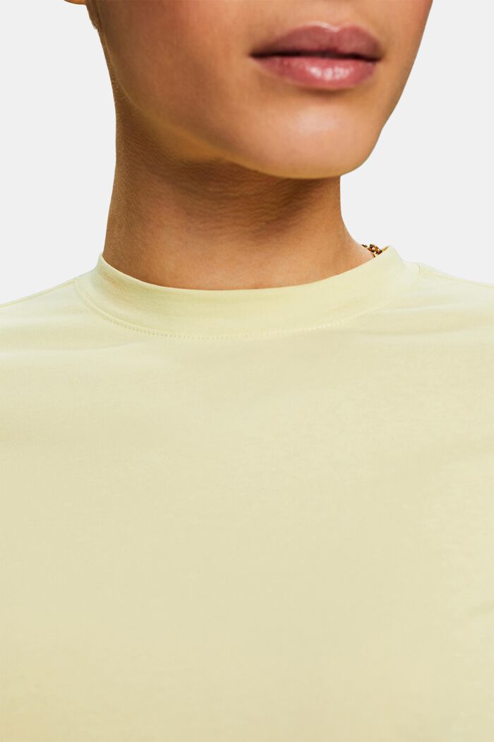 T-shirt med rund hals, LIME YELLOW, detail image number 3