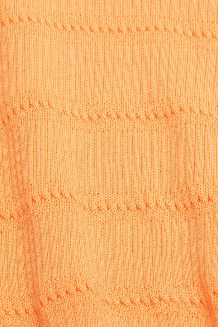 Strikket sweater med korte ærmer, PASTEL ORANGE, detail image number 5