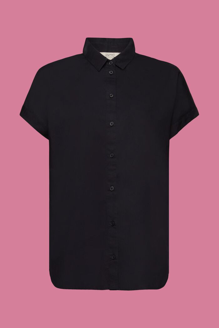 Skjortebluse af 100% bomuld, BLACK, detail image number 6